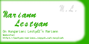 mariann lestyan business card